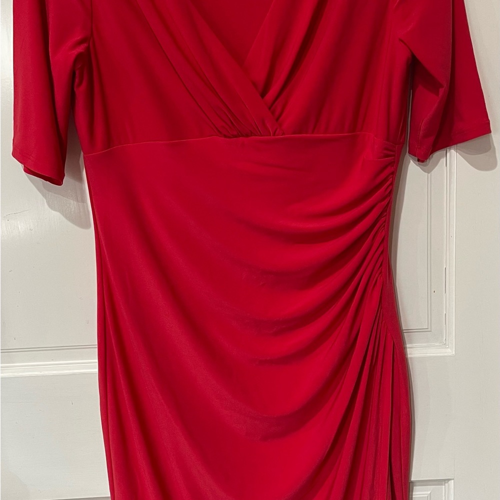 This dress is a coral red